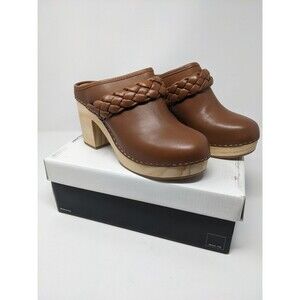 Dolce Vita Hila Braided Mule Platform Clog Heeled Saddle Leather Women's 8 NIB
